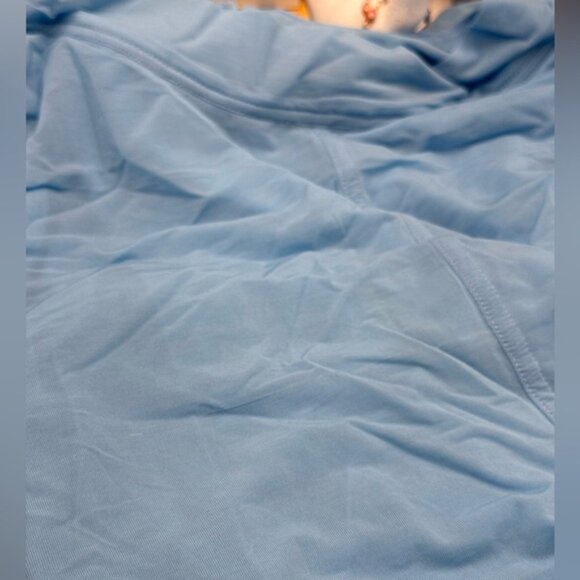 🆕 RAT & BOA 🧿 NWOT Freja Slinky Baby Blue Tie-Waist T-Shirt Mini Dress, Sz S - Picture 15 of 16